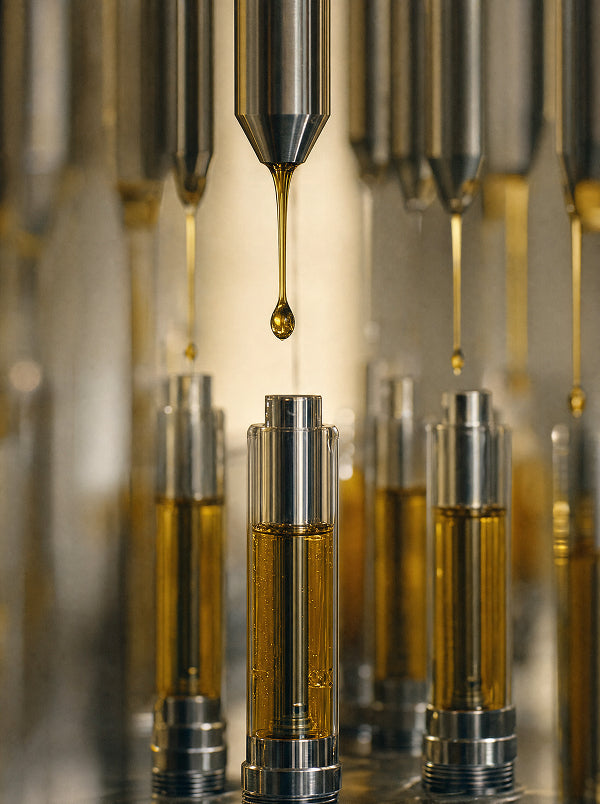 Live resin and rosin being filled into a Fresh Coast vape